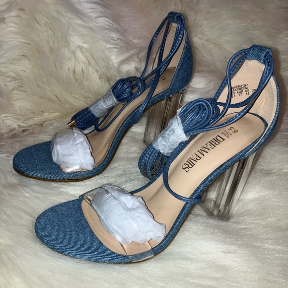 Lace Up Transparent Heel Sandal - Picture 3 of 9